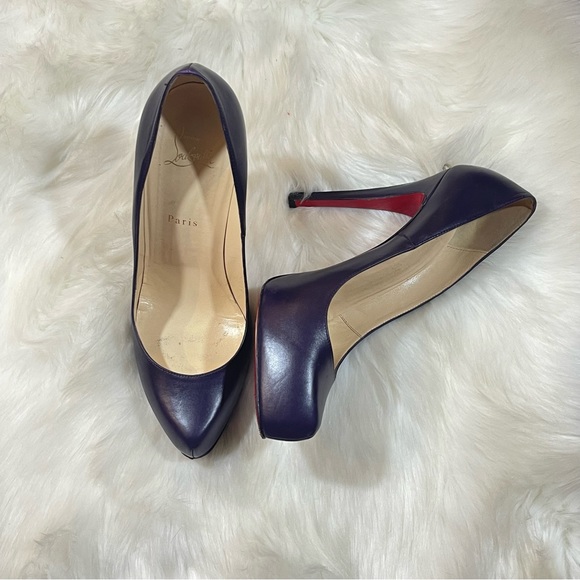 Christian Louboutin Rolandzip Purple Leather Heels - Picture 3 of 11